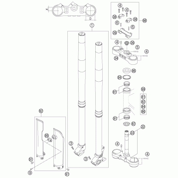 FRONT FORK, TRIPLE CLAMP