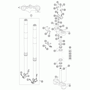 FRONT FORK, TRIPLE CLAMP