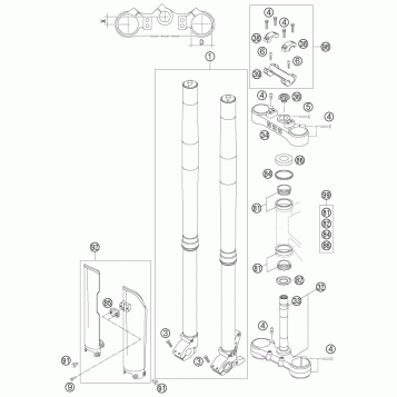 FRONT FORK, TRIPLE CLAMP