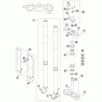 FRONT FORK, TRIPLE CLAMP