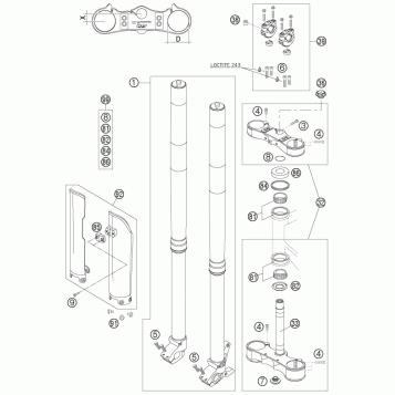 FRONT FORK, TRIPLE CLAMP