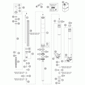 FRONT FORK DISASSEMBLED