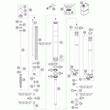 FRONT FORK DISASSEMBLED