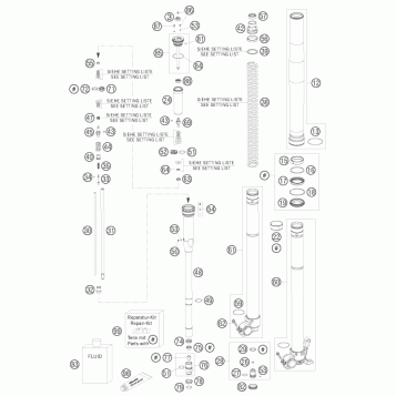 FRONT FORK DISASSEMBLED
