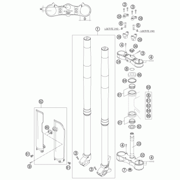 FRONT FORK, TRIPLE CLAMP