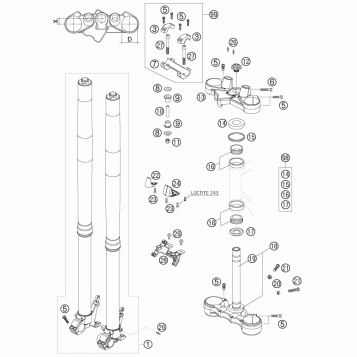 FRONT FORK, TRIPLE CLAMP
