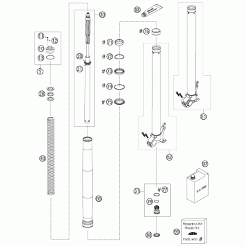 FRONT FORK DISASSEMBLED
