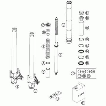 FRONT FORK DISASSEMBLED