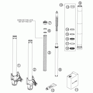 FRONT FORK DISASSEMBLED