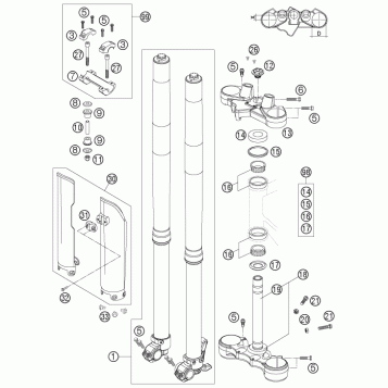 FRONT FORK, TRIPLE CLAMP