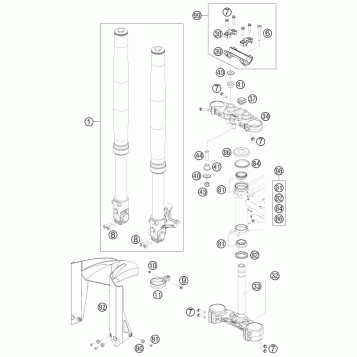 FRONT FORK, TRIPLE CLAMP