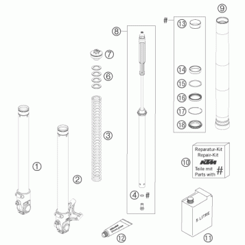 FRONT FORK DISASSEMBLED