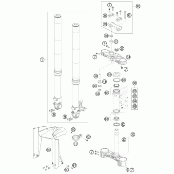 FRONT FORK, TRIPLE CLAMP