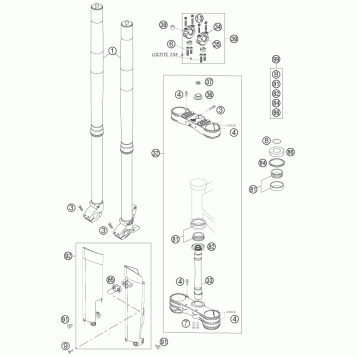 FRONT FORK, TRIPLE CLAMP