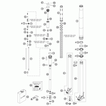 FRONT FORK DISASSEMBLED