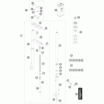 FRONT FORK, TRIPLE CLAMP
