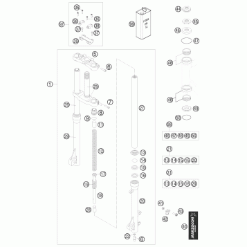 FRONT FORK, TRIPLE CLAMP