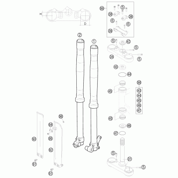 FRONT FORK, TRIPLE CLAMP