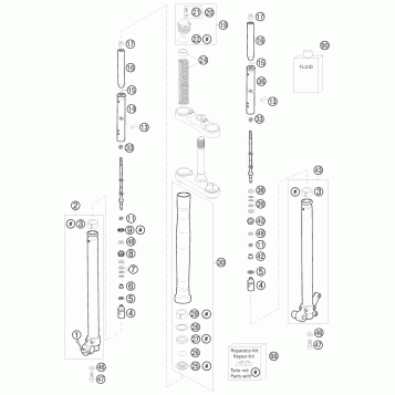 FRONT FORK DISASSEMBLED