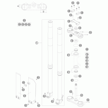 FRONT FORK, TRIPLE CLAMP
