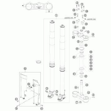 FRONT FORK, TRIPLE CLAMP