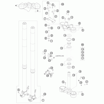 FRONT FORK, TRIPLE CLAMP