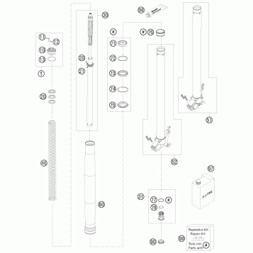 FRONT FORK DISASSEMBLED