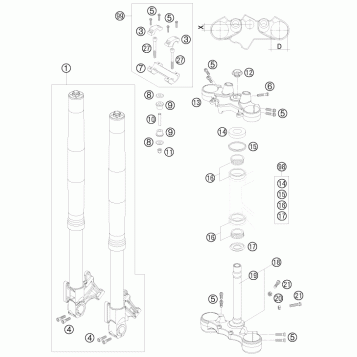 FRONT FORK, TRIPLE CLAMP