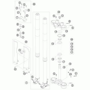 FRONT FORK, TRIPLE CLAMP
