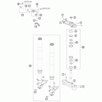 FRONT FORK, TRIPLE CLAMP
