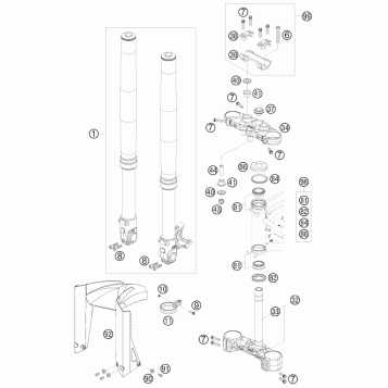 FRONT FORK, TRIPLE CLAMP