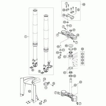 FRONT FORK, TRIPLE CLAMP