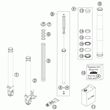 FRONT FORK DISASSEMBLED