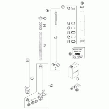 FRONT FORK DISASSEMBLED