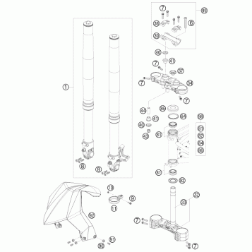 FRONT FORK, TRIPLE CLAMP