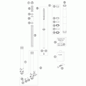 FRONT FORK DISASSEMBLED