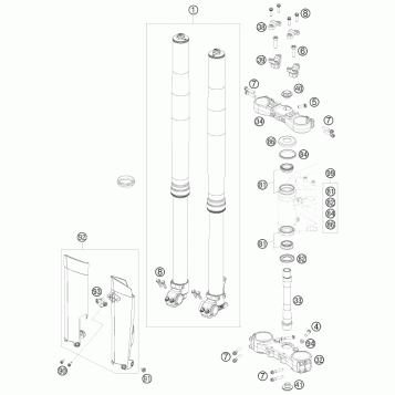 FRONT FORK, TRIPLE CLAMP