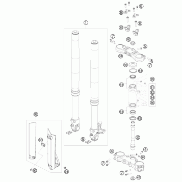 FRONT FORK, TRIPLE CLAMP