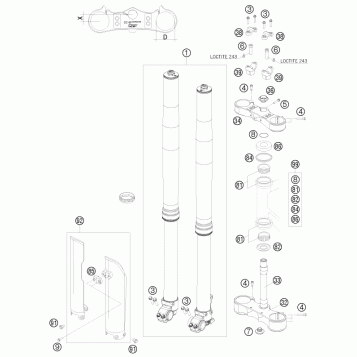 FRONT FORK, TRIPLE CLAMP