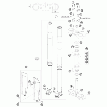 FRONT FORK, TRIPLE CLAMP