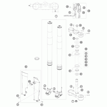 FRONT FORK, TRIPLE CLAMP
