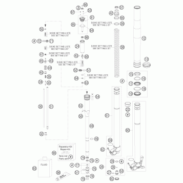 FRONT FORK DISASSEMBLED