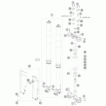 FRONT FORK, TRIPLE CLAMP