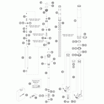 FRONT FORK DISASSEMBLED