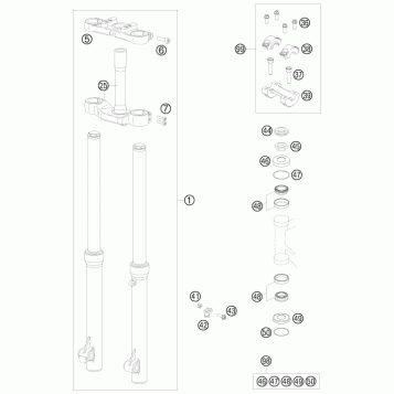FRONT FORK, TRIPLE CLAMP