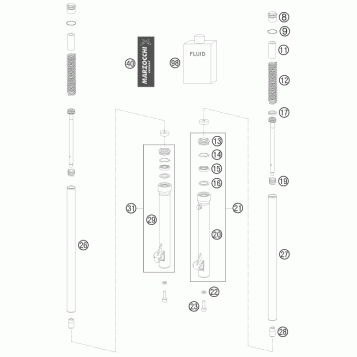 FRONT FORK DISASSEMBLED
