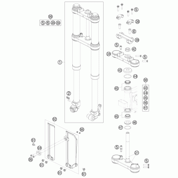 FRONT FORK, TRIPLE CLAMP