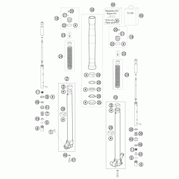 FRONT FORK DISASSEMBLED