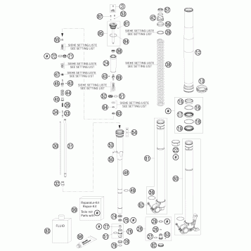FRONT FORK DISASSEMBLED