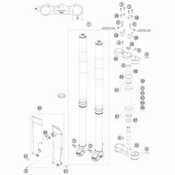 FRONT FORK, TRIPLE CLAMP